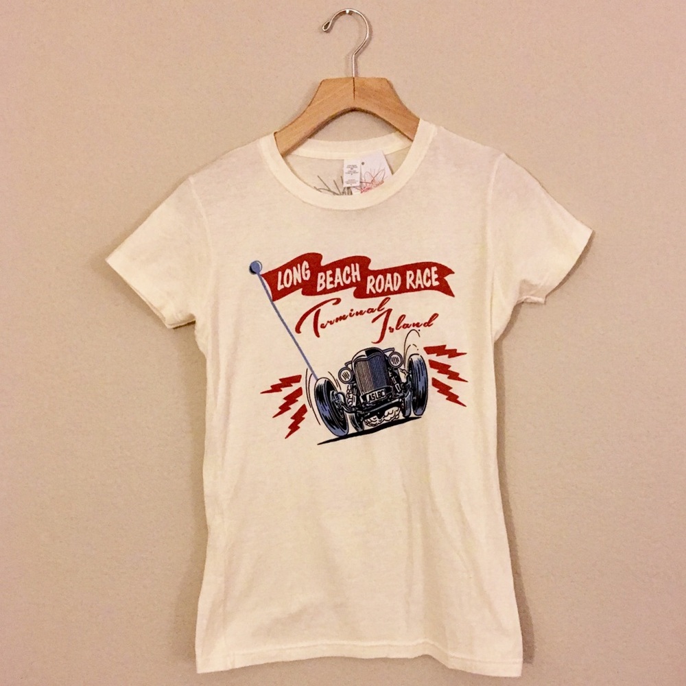 Ivory Atomic Swag Long Beach Road Race T-Shirt